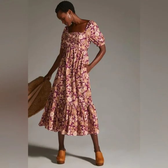 HP π NWT Favorite Daughter The Mirka Vintage Multi Floral Print Midi Dress - Picture 2 of 14